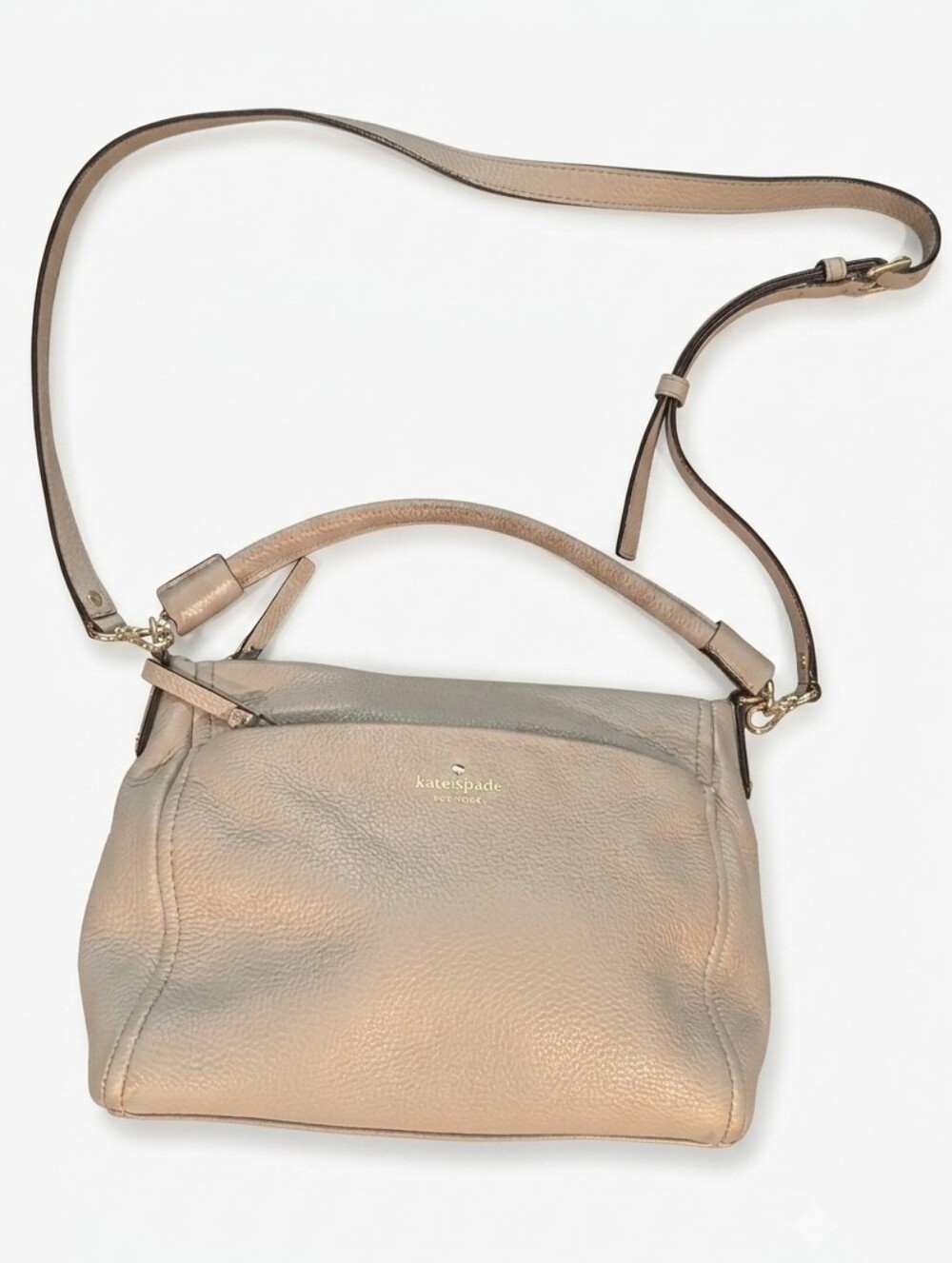 kate spade Pebbled Leather Crossbody Bag in Light Taupe